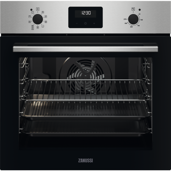 Forno multifunções Inox anti dedadas de 72 l com Aqua Clean com esmalte A+