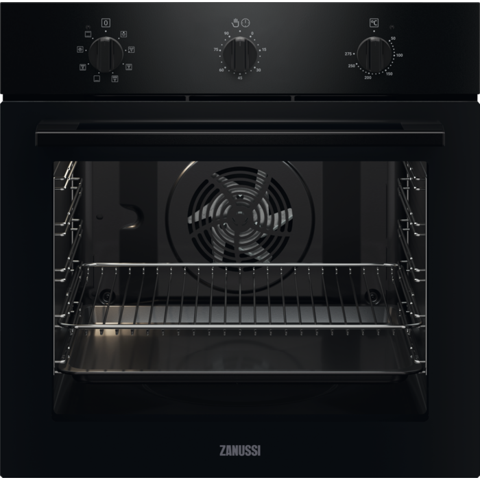 Forno multifunções Preto de 72 l com Aqua Clean com esmalte A+